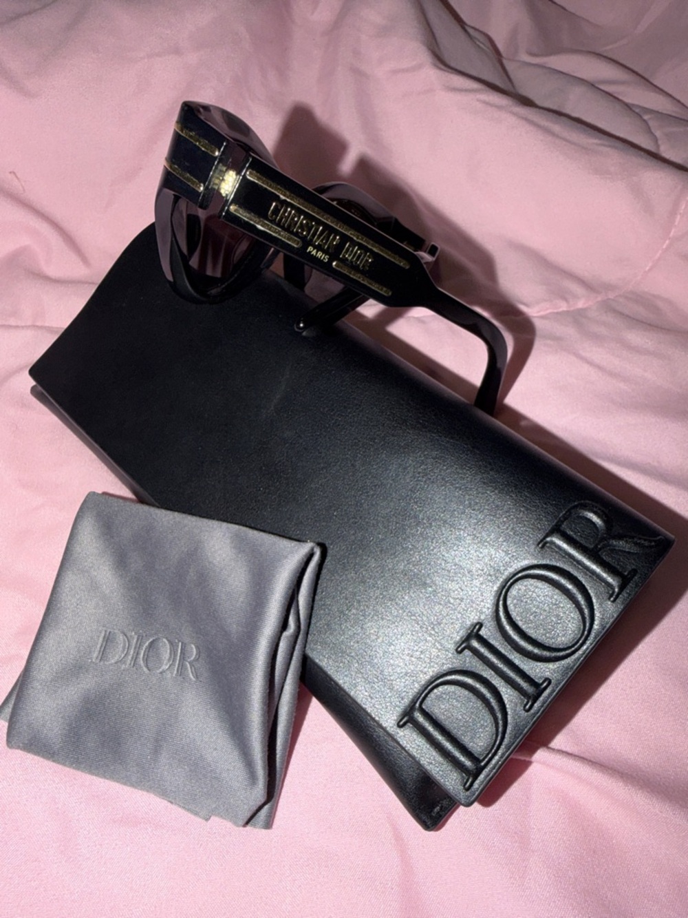 Dior Black Cat‑Eye Sunglasses with Matching Black Case - Picture 8 of 10